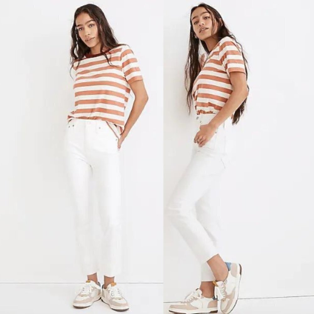 Madewell The Curvy Perfect Vintage Jeans White petite 30894